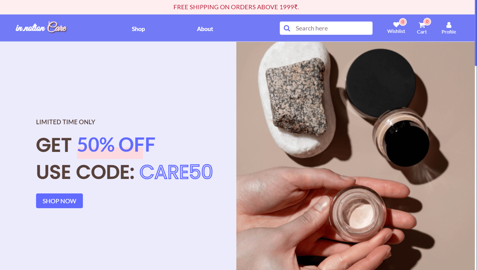 inNotion Care - Ecommerce App
