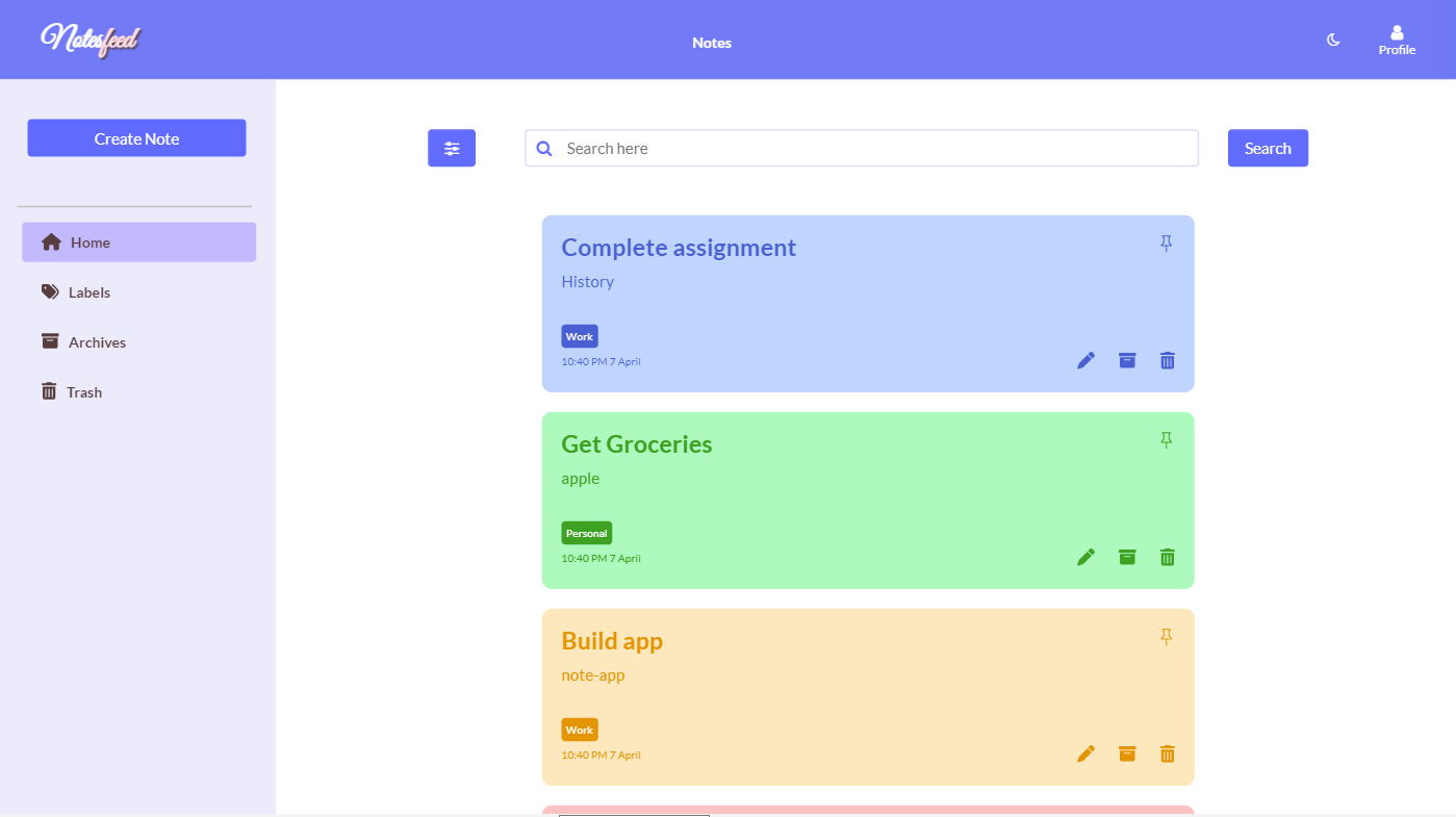 NotesFeed - Note making App